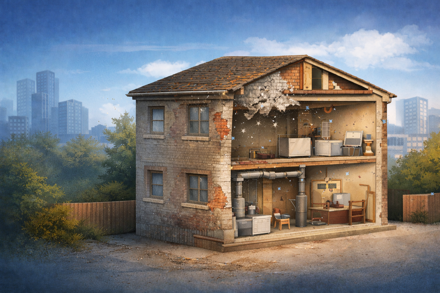 Illustration — immeuble bâti (mesure d’empoussièrement en fibres d’amiante)